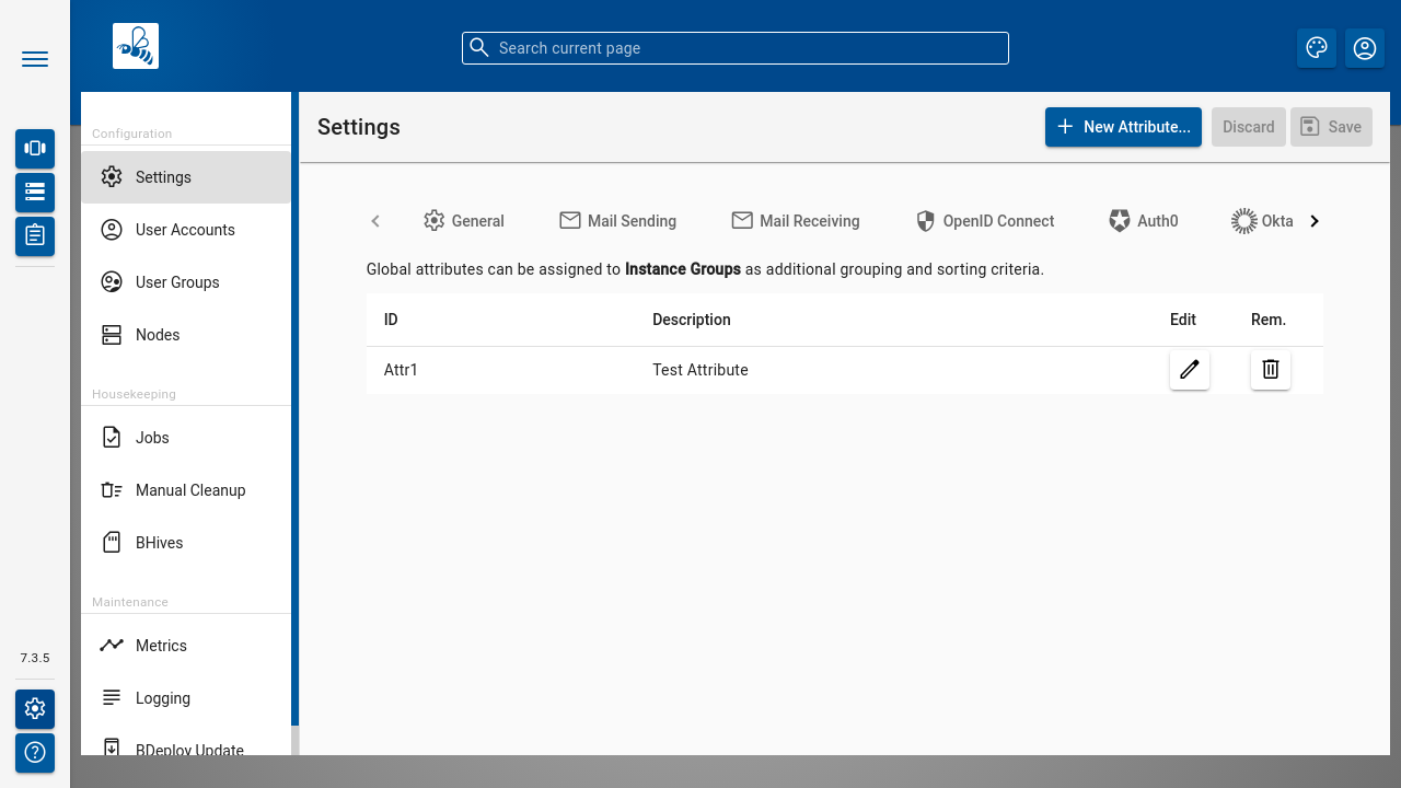 BDeploy Global Attributes