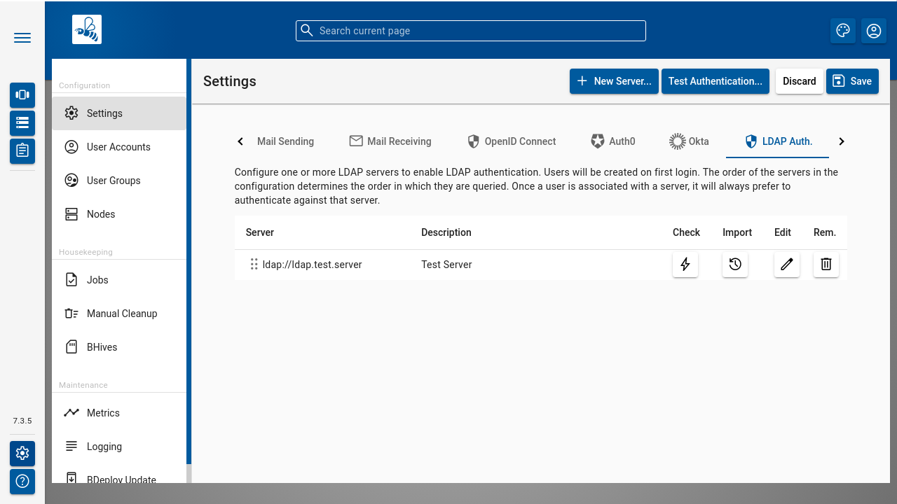 BDeploy LDAP Servers