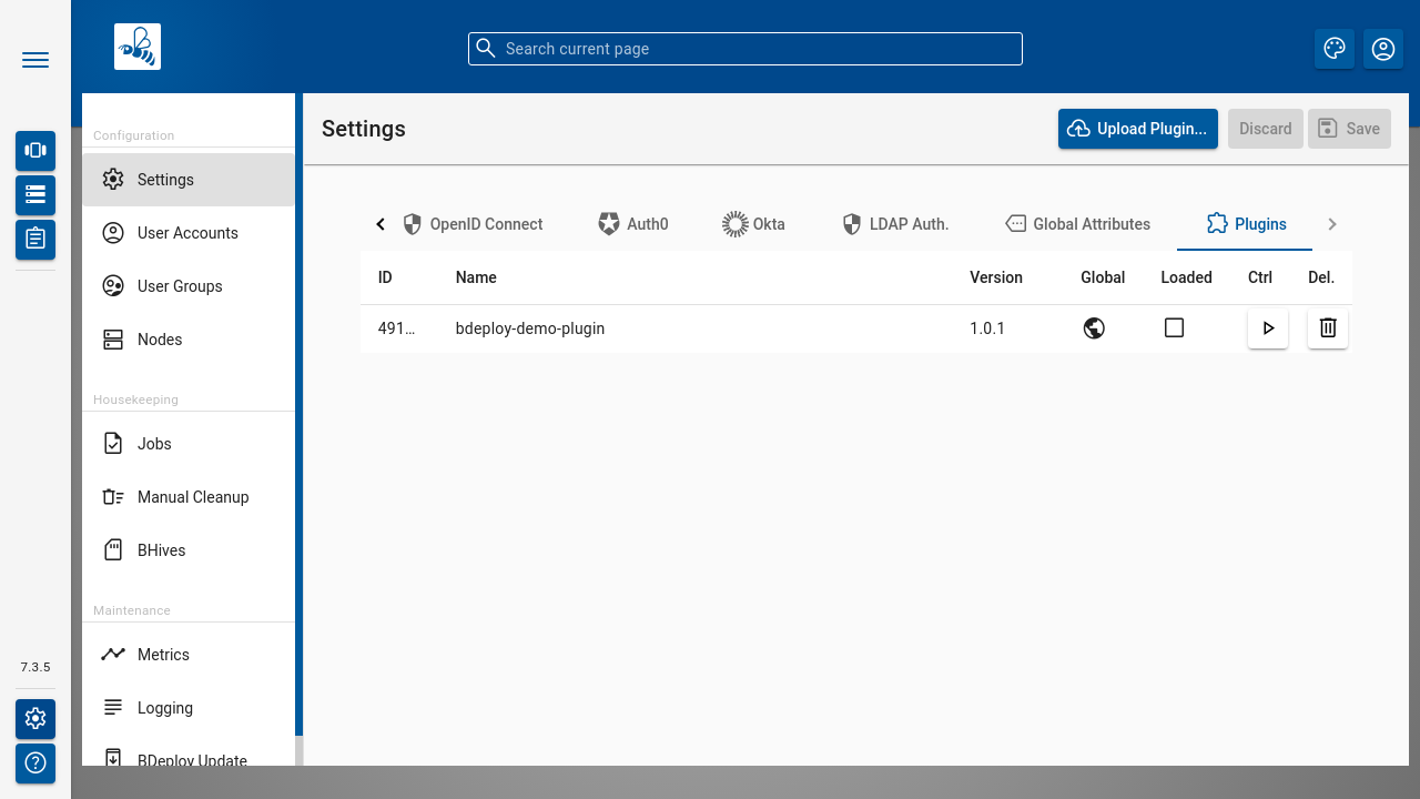 BDeploy Plugins Maintenance