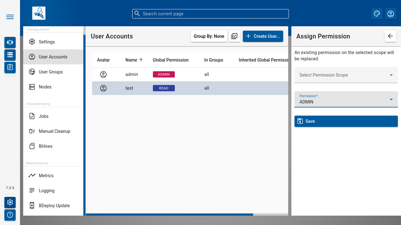 BDeploy User Accounts