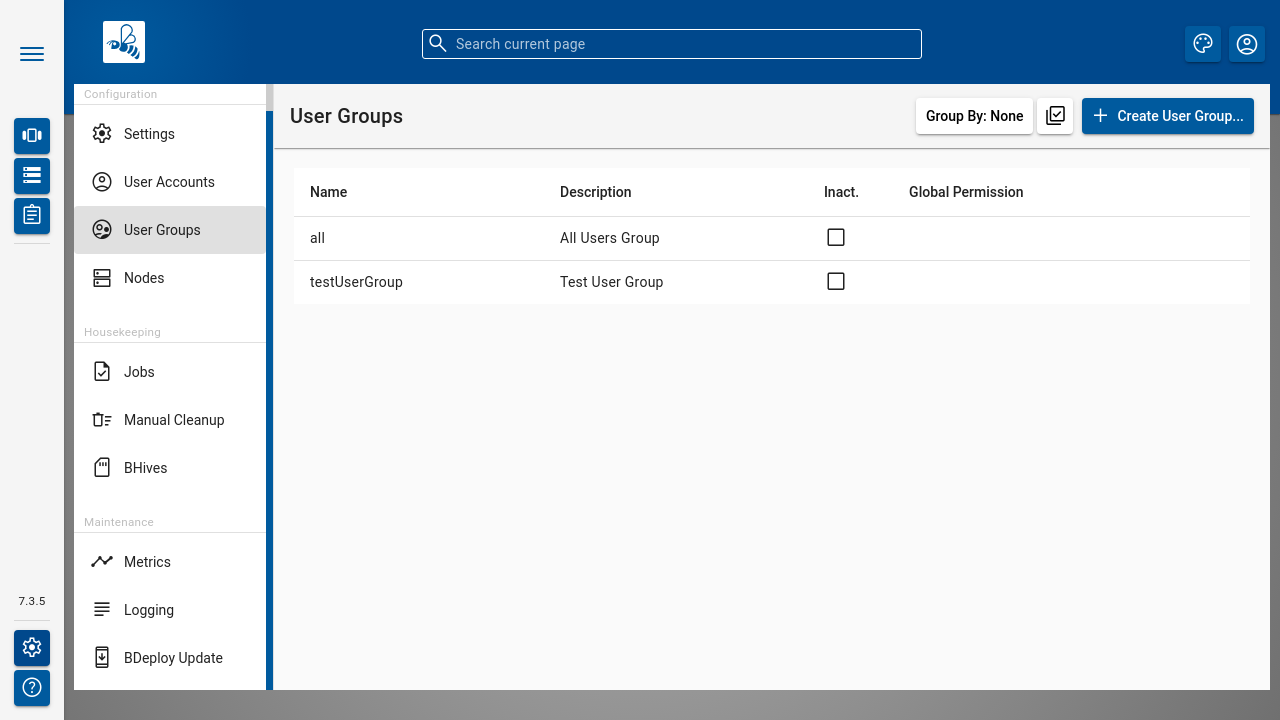 BDeploy User Groups