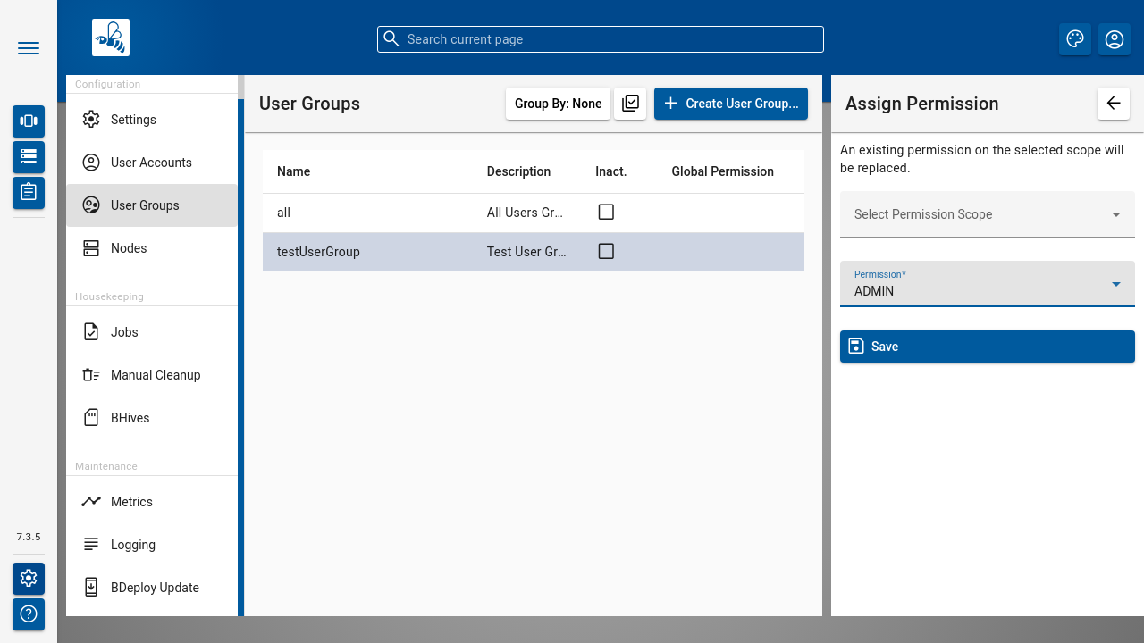 BDeploy User Groups