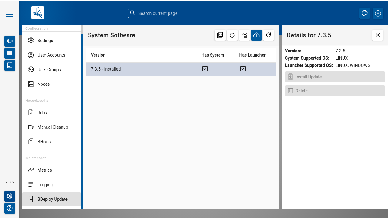 BDeploy System Software